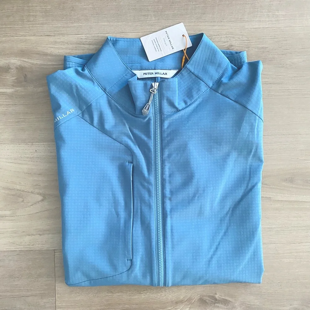 NWT PETER MILLAR‎ Golf Men’s Jacket Rainfall Blue MF23EZ25 Size XL - Picture 5 of 11